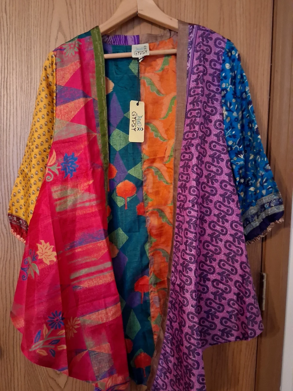 Jaded Gypsy Patchwork Woman's Multicolor Boho Kimono One Size - Picture 8 of 8